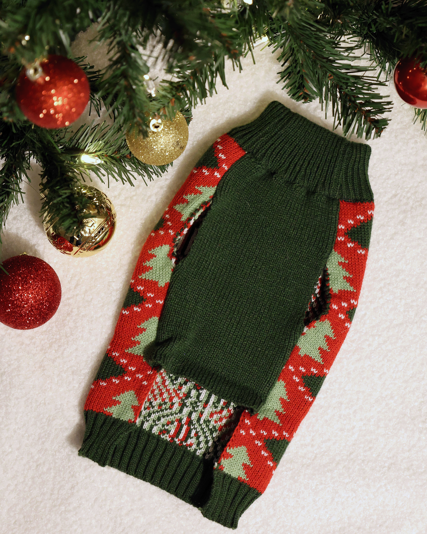 ✨Extra Knitmas Cheer✨ Christmas Tree Pattern Knit Dog Sweater