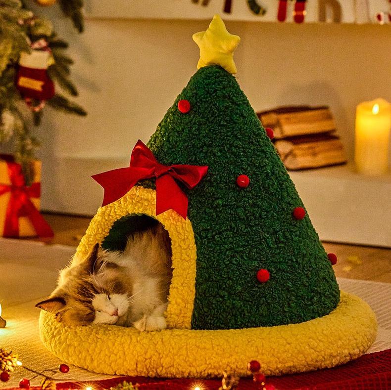 ✨Extra Knitmas Cheer✨ Cozy Christmas Tree Pet Bed