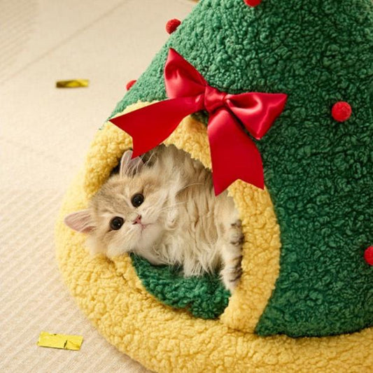 ✨Extra Knitmas Cheer✨ Cozy Christmas Tree Pet Bed